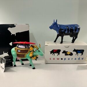 Cow Parade - Jazzy Cow and Cow-A-Bunga Figures With Boxes
